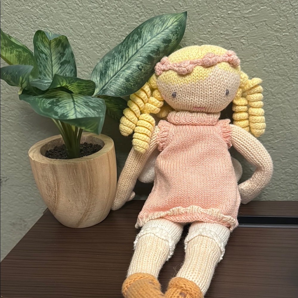 Land of Nod Sarah the Fairy Doll Knit Crowd Angel Plush Crate & Barrel 15"